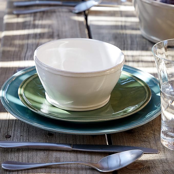 Casafina Stoneware Ceramic Dish Fontana Collection 5-Piece Dinnerware Set (Service for 1) White