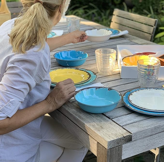 Fox Run Melamine Dinnerware Set Multicolor 12 Piece