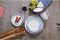 HK02287 Round Rim Bistro Blue Dinnerware Set