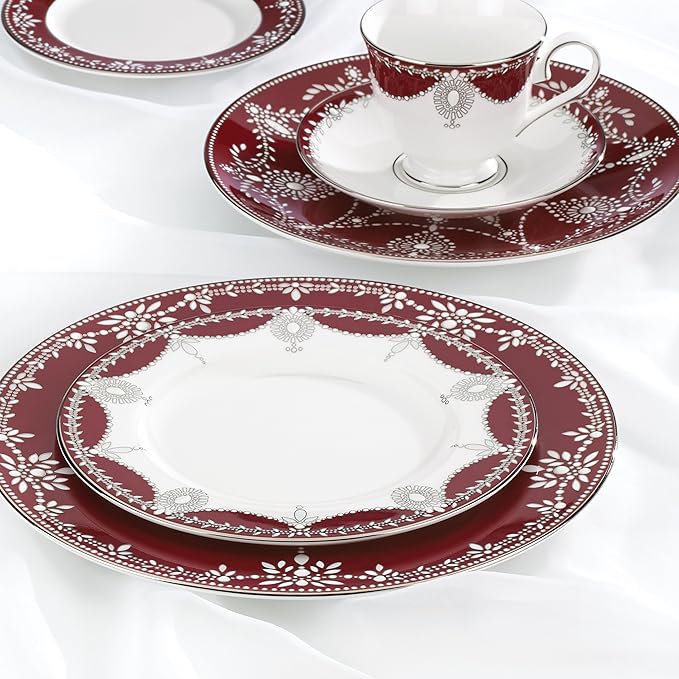 Lenox Marchesa Empire Pearl 5 Piece Place Setting Dinnerware Set Wine