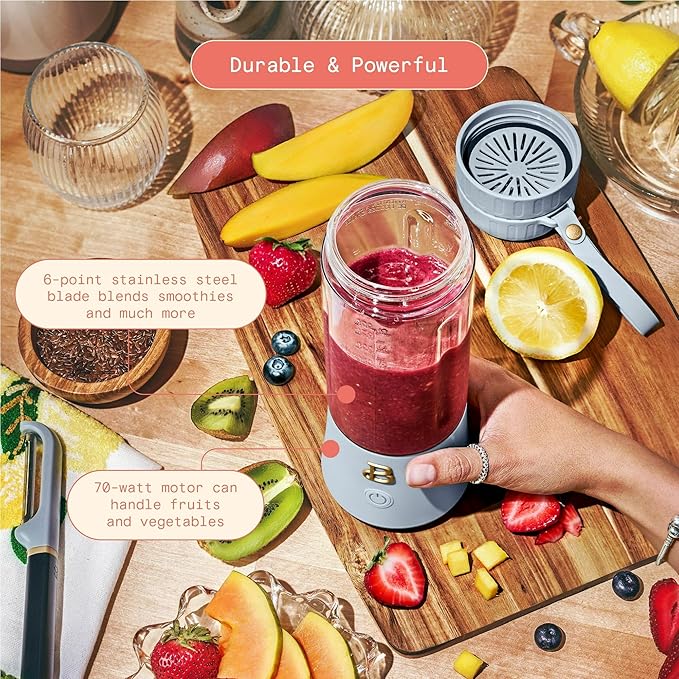 Portable Blender with 14 oz USB Rechargeable and Cordless for Smoothies Shakes &amp More