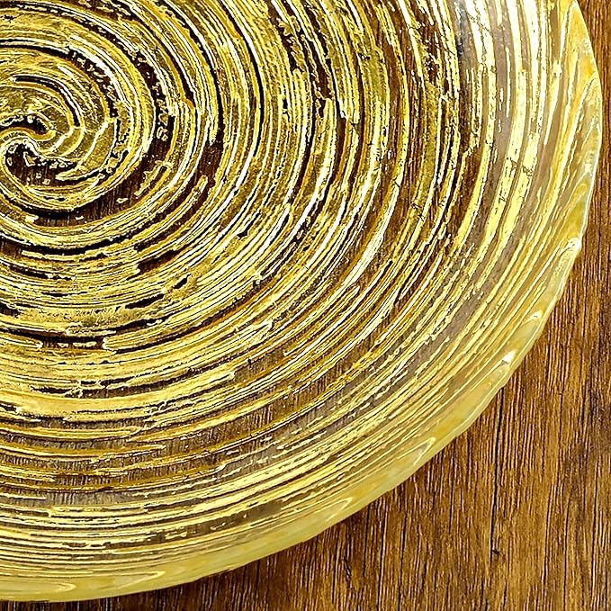 Red Pomegranate Volute Glass Dinnerware Set Set of 18 pcs Gold