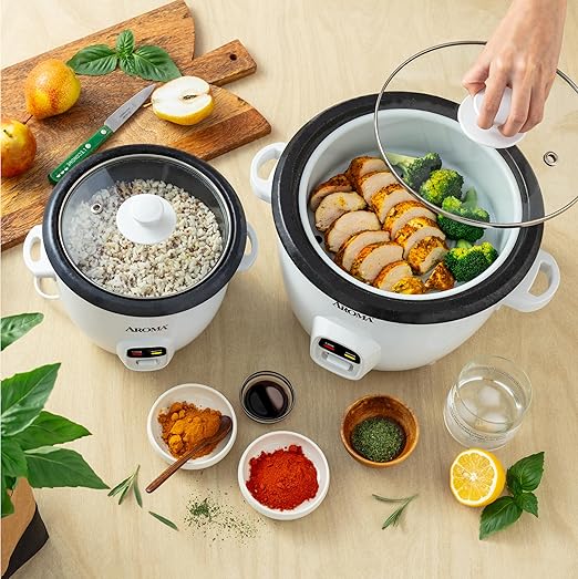 AROMA® 20-Cup (Cooked) One-Touch Rice Cooker and Food Steamer with Auto-Warm | 10 cups uncooked 20 cups cooked (ARC-390NGP)