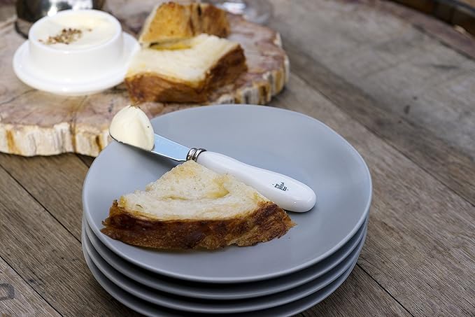 Fortessa Vitraluxe Dinnerware Heirloom Matte Finish Bread &amp Butter Plate 6.25-Inch Smoke Set of 4