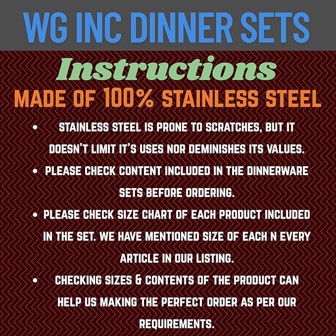 48 Pieces Dinner Set Stainless Steel Dinnerware Set Service for 6 (Full Plates Quarter Dishes Bowls Tumblers) Metal Reusable set for Home Kitchen Camping Dishwasher Safe