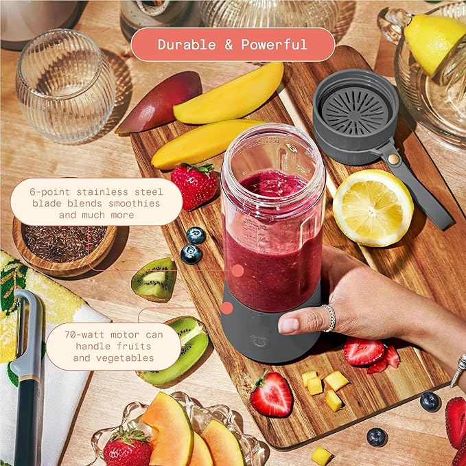 Beautiful Portable to-Go Blender 2.0 70 W 16 oz (Oyster Grey)