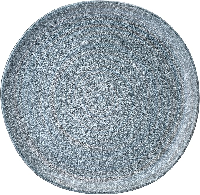 Mikasa Benson 12 Piece Stoneware Dinnerware Set Service for 4 Plate and Bowl Modern with Organic Freeform Shape for Everyday Dining Blue