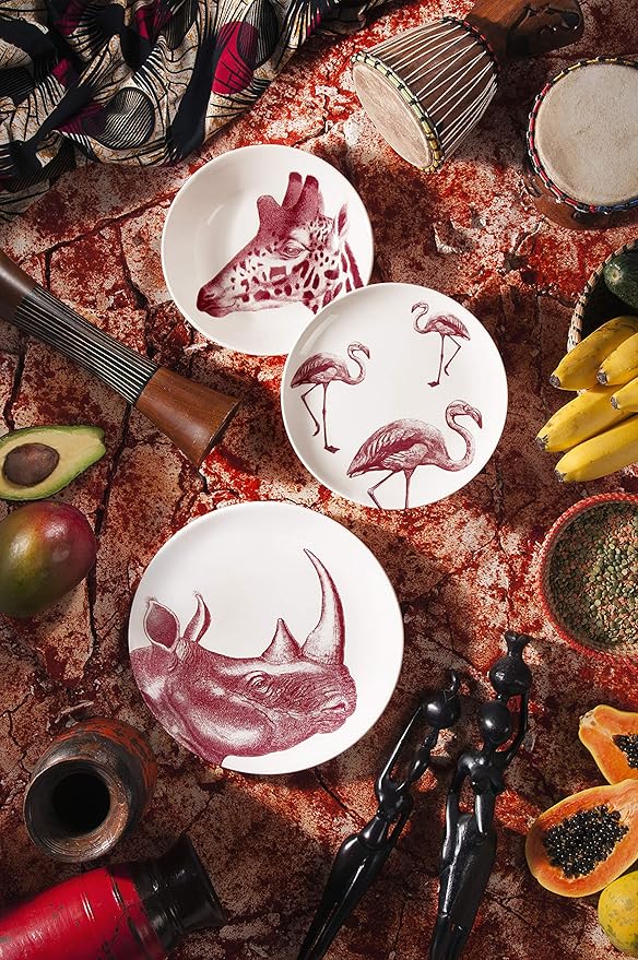 Excelsa Flora &amp Fauna Dinner Set Ceramic Multicoloured