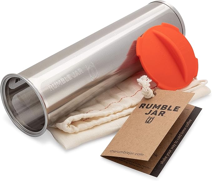Rumble Jar - Next-Gen Cold Brew Coffee Maker for Mason Jars - 200 Micron Filter Is Ideal for Coarse Grounds &amp Stronger Coffee - Standalone Filter (Mason Jar not included)