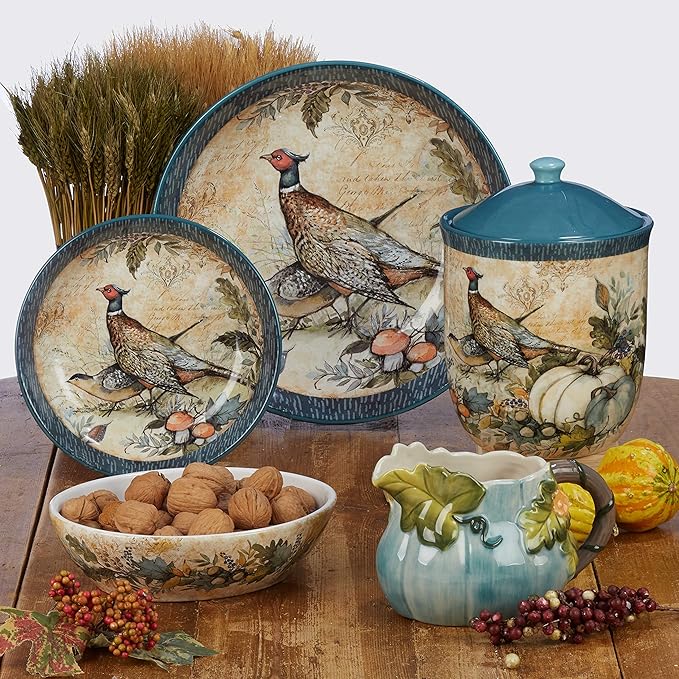 Certified International Harvest Gatherings 16pc Dinnerware Set + Oval Platter