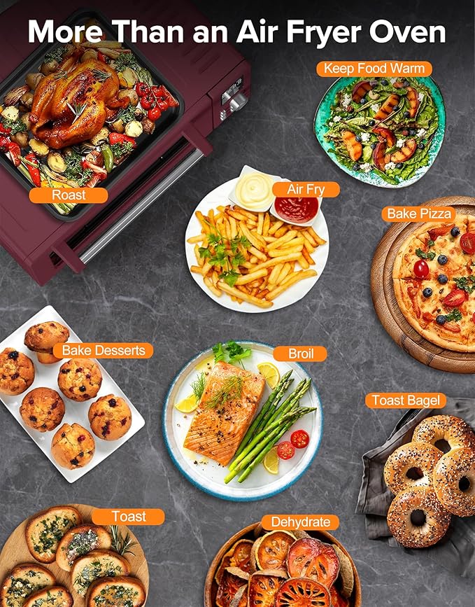 Nuwave Bravo Pro Smart Air Fryer Toaster Oven Combo 10-in-1 Functions with Quicker &amp Even Crisp Technology 1800W 50-450°F PFAS-Free 21QT Cinnamon