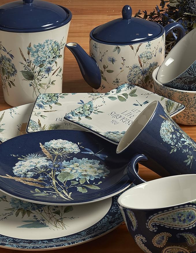 Certified International Bohemian Blue 16 pc Dinnerware Set Service for 4
