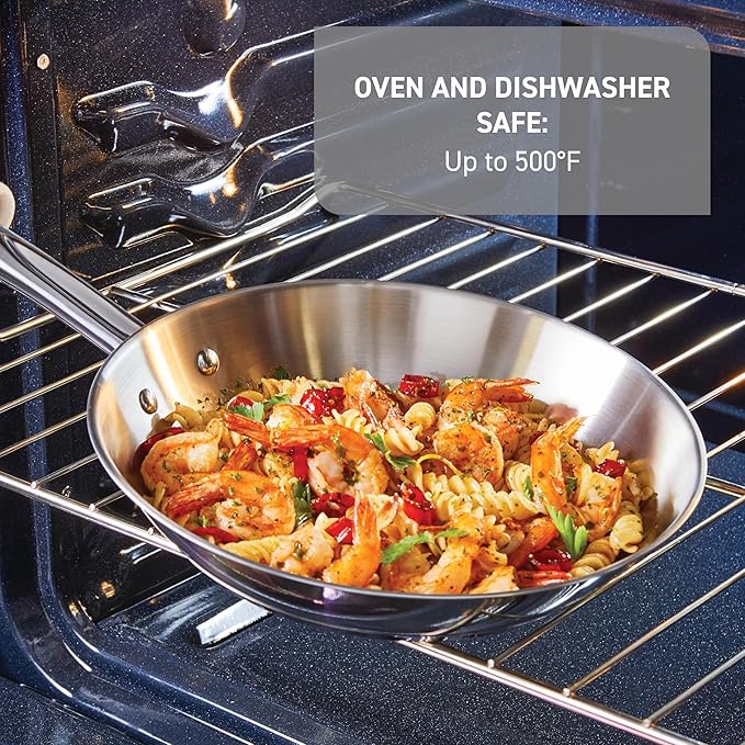 T-fal Gourmet Stainless Steel Cookware Set: 20-Piece Kitchen Essentials Induction Compatible Dishwasher Safe Oven Safe to 500F Durable Pots and Pans with Steamer for Versatile Cooking