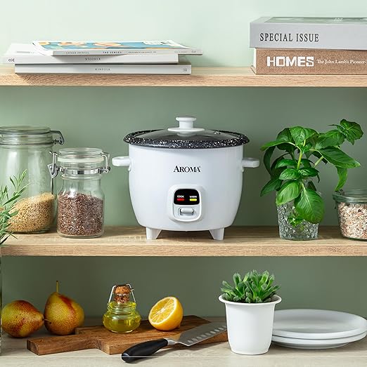 AROMA® 6-Cup (Cooked) / 1.5Qt. Bonded Granite® Rice &amp Grain Cooker ARC-863NG