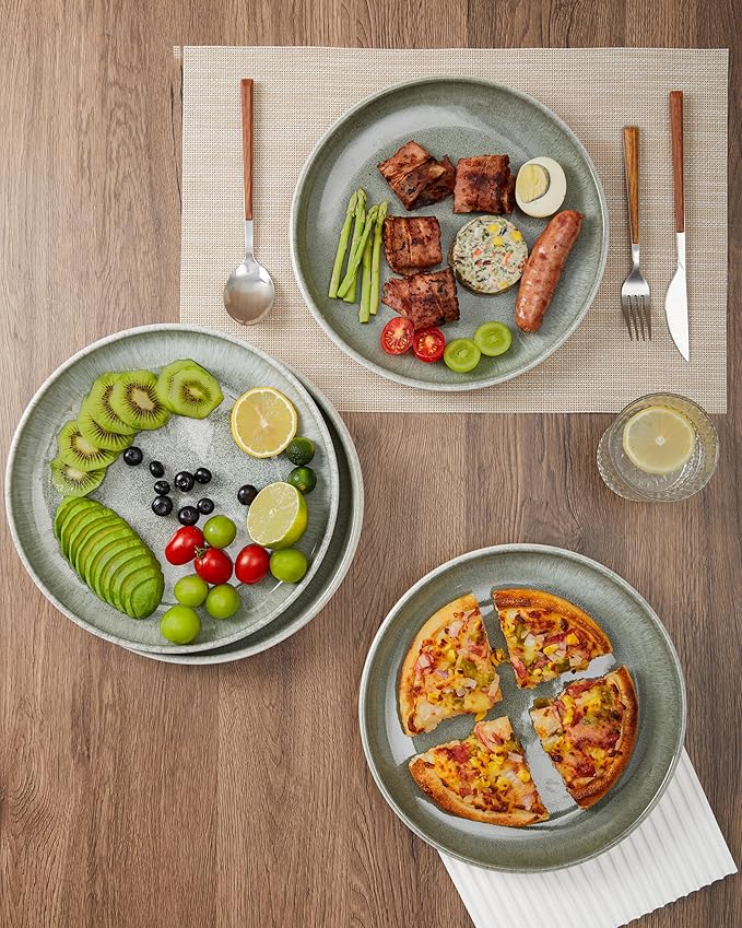 12 Piece Dinnerware Set Includes 6 Piece Dinner Plate Set Combo Gradient Green