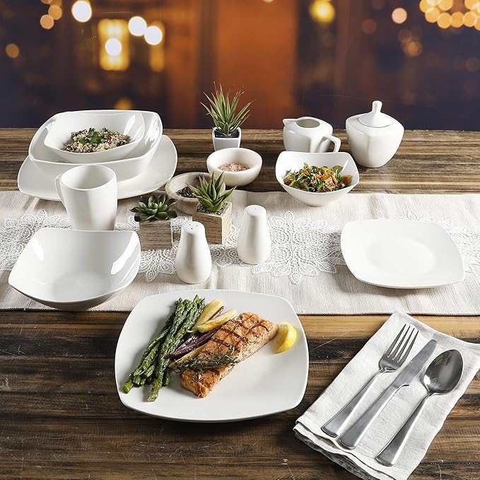 Gibson Home Zen Buffetware 39 Piece Dinnerware Set  White