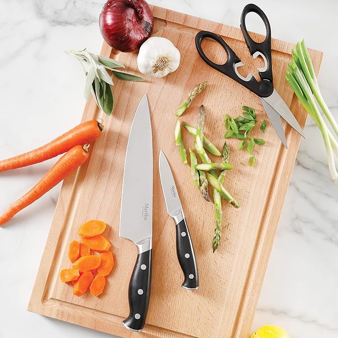 Martha Stewart 10 Piece Hard Anodized Aluminum Cookware Set and 14 Piece Stainless Steel Cutlery Knife Block Set Bundle