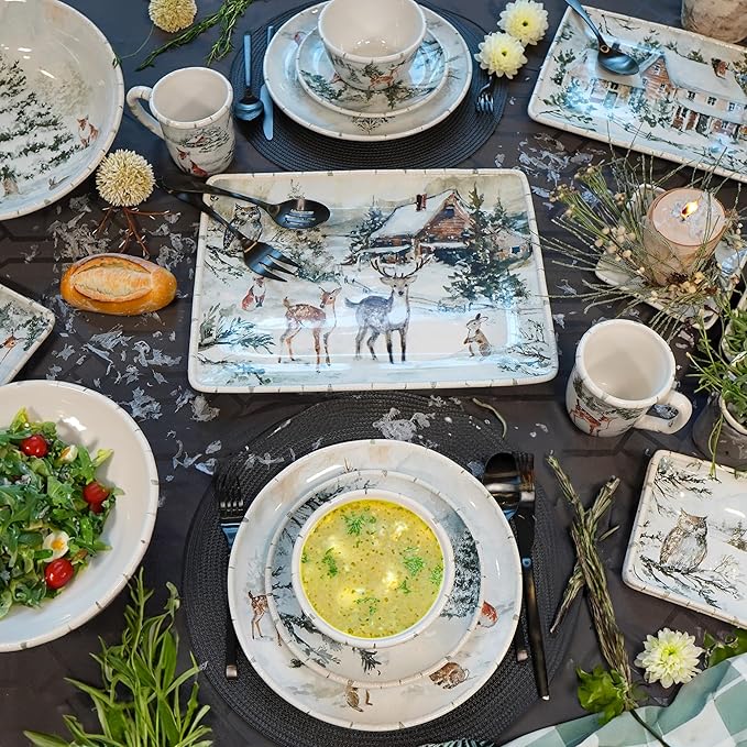 Certified International Winter Frost 16 Pc Dinnerware Set Service for 4