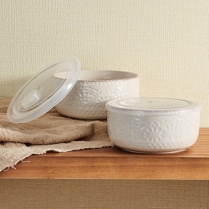 Pfaltzgraff Chateau Storage Bowls 6 inch Cream