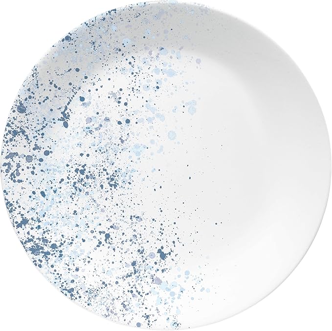 Corelle Vitrelle 18-Piece Service for 6 Dinnerware Set Triple Layer Glass and Chip Resistant Lightweight Round Plates and Bowls Set Indigo Speckle