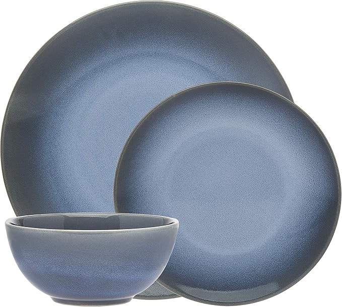 Dinnerware Set Douro Reactive Glaze Dinner Plate Salad Plate Soup Bowl - 18 Piece set