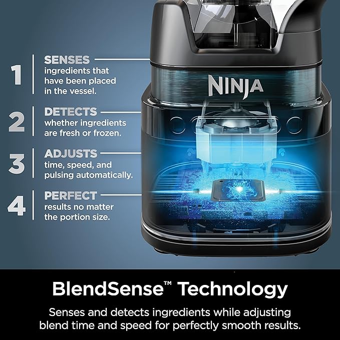 Ninja Blender &amp Food Processor All-in-One | For-Smoothies Food and More | Kitchen Countertop | Includes 72 oz. Pitcher &amp (2) 24 oz. To-Go Cups with Lids | 1800 Watt | Black | TB301