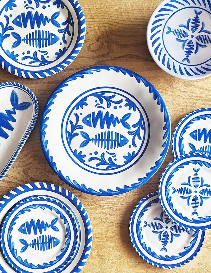 Le Cadeaux 12 Piece Luxury Melamine Dinnerware Set Service for 4 MEDITERRANEO