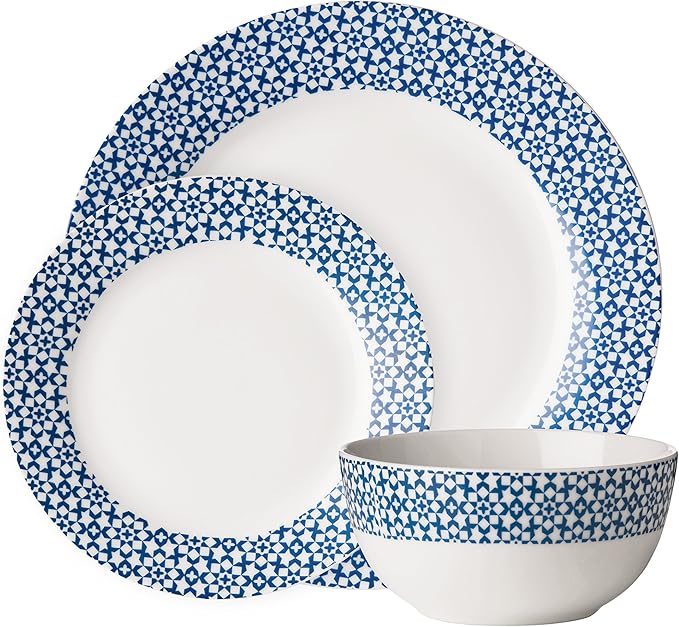 Avie Casablanca Dinner Set 12-Pieces - Blue