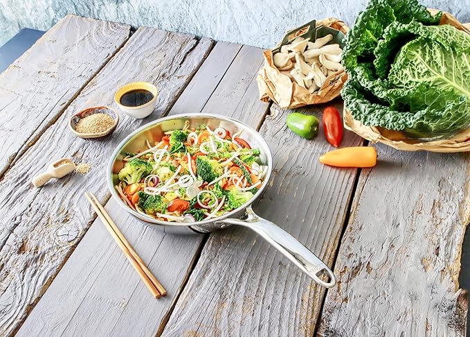 Cristel Castel'Pro Ultraply Set of Two Stainless Steel Frying Pans