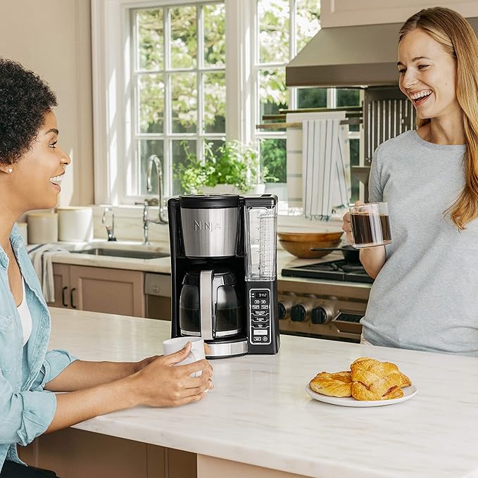 Ninja 12-Cup Programmable Coffee Maker with Classic and Rich Brews 60 oz. Water Reservoir and Thermal Flavor Extraction (CE201) Black/Stainless Steel