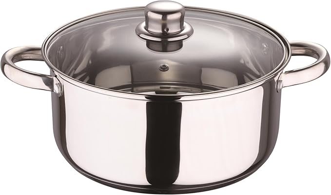 Well Home Cookware Set 12 Pieces Stainless Steel + 3 Pans Diameter 16 x 20 x 24 cm Grey Metallic Pressed Aluminium