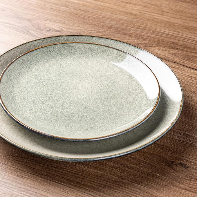 AmorArc Ceramic Dinnerware Sets for 4 12 Pieces Handpainted Plates and Bowls Set with Reactive Glaze Scratch Resistant Stoneware Dishes Set Dishwasher &amp Microwave Safe (16pc)