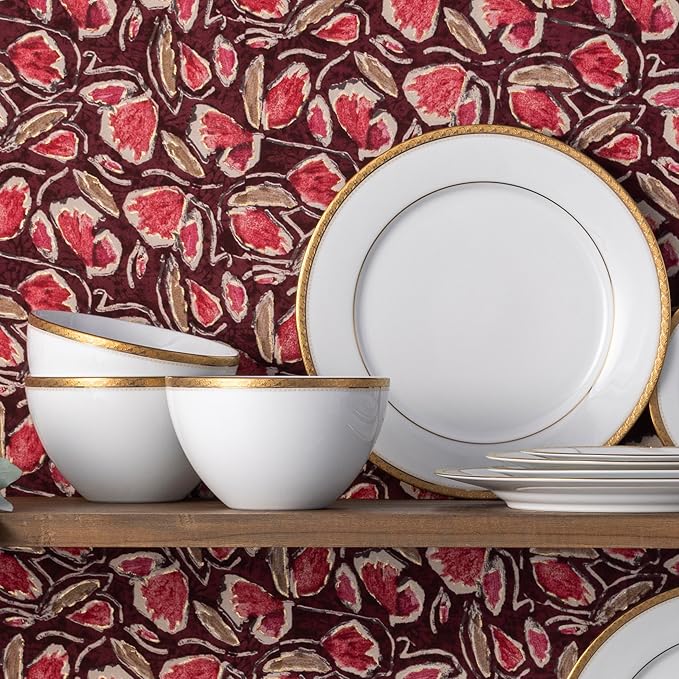 Noritake Charlotta Gold 30-Piece Dinnerware Set Service for 6