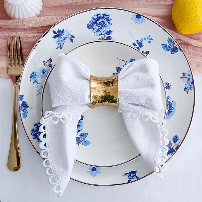 Stone Lain Viola 12-Piece Dinnerware Set Porcelain Plates and Bowls Set Dish Set for 4 Microwave and dishwasher Safe Blue