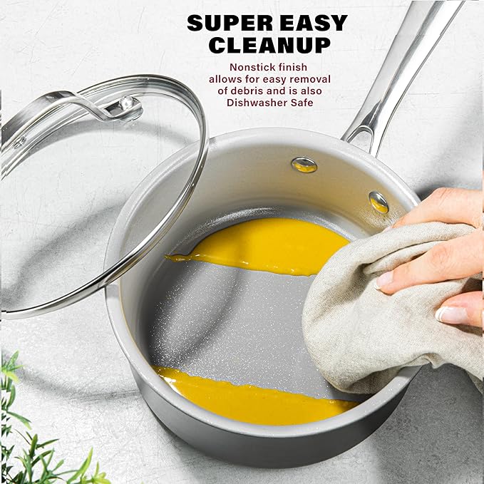 Granitestone Pro 13pcs Pots and Pans Set Non Stick Ceramic Cookware Set with 5 Utensils Premium Chef Quality Hard Anodized Exterior with Diamond and Mineral Coating Oven and Dishwasher Safe
