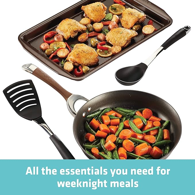 Circulon Symmetry Dishwasher Safe Hard Anodized Nonstick Cookware Pots and Pans Set 4 Piece (Baking Sheet) Chocolate