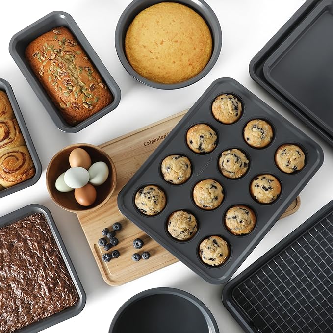 Calphalon Legacy 10 Piece PFA Free Nonstick Bakeware Set - Blue/Grey Interior