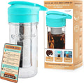 Masontops Cold Brew Makers Kit - Deluxe Iced Coffee Maker with Glass Pitcher &amp Stainless Steel Mesh Filter - Easy Pour Fridge Cold Brewer System
