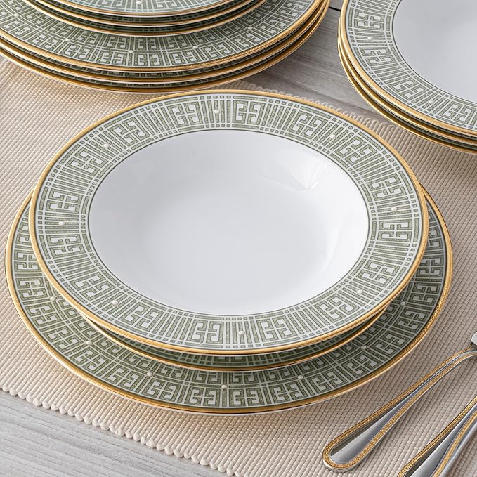 Noritake Infinity Green Gold 12-Piece Dinnereware Set Service for 4