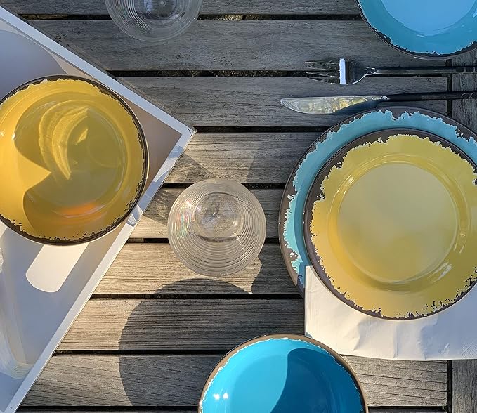 Fox Run Melamine Dinnerware Set Multicolor 12 Piece