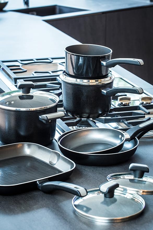 Prestige Duraforge Induction Aluminium Saucepan Black Set of 3
