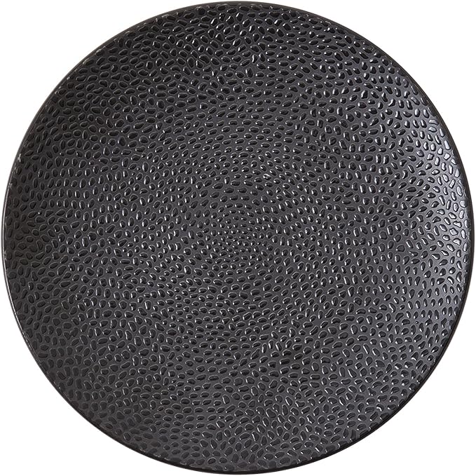 D&ampV 6 Piece Cobble TechnoCeram Dinnerware Plate Set 8.25 Matte Black - TC7700.DV.6.804