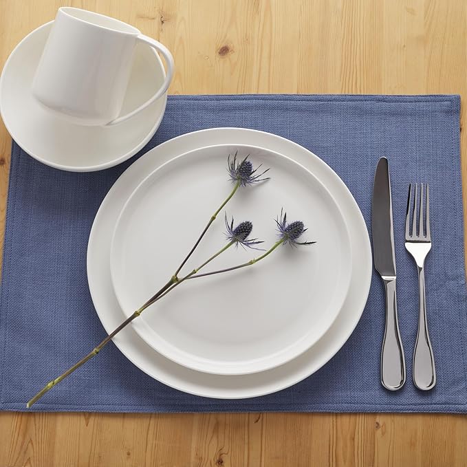 Everyday White by Fitz and Floyd Nevaeh Coupe 16 Piece Dinnerware Set Service for 4