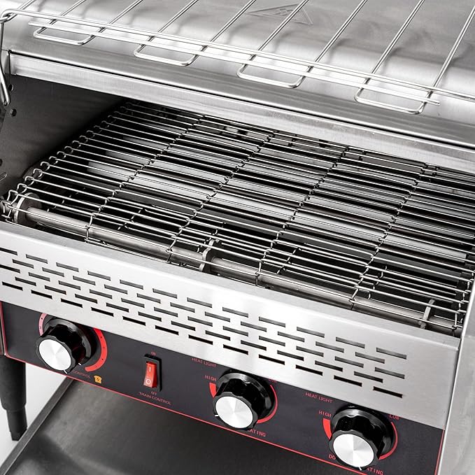 450 Slices/Hour Conveyor Toaster Commercial 2600W 110V Industrial Mini Conveyor Toaster with 3 Ring Heating Tubes for Restaurants and Homes 18.31 x 16.42 x 15.27 Inch