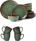 16 Pieces Dinnerware Sets with Mugs Sage Green