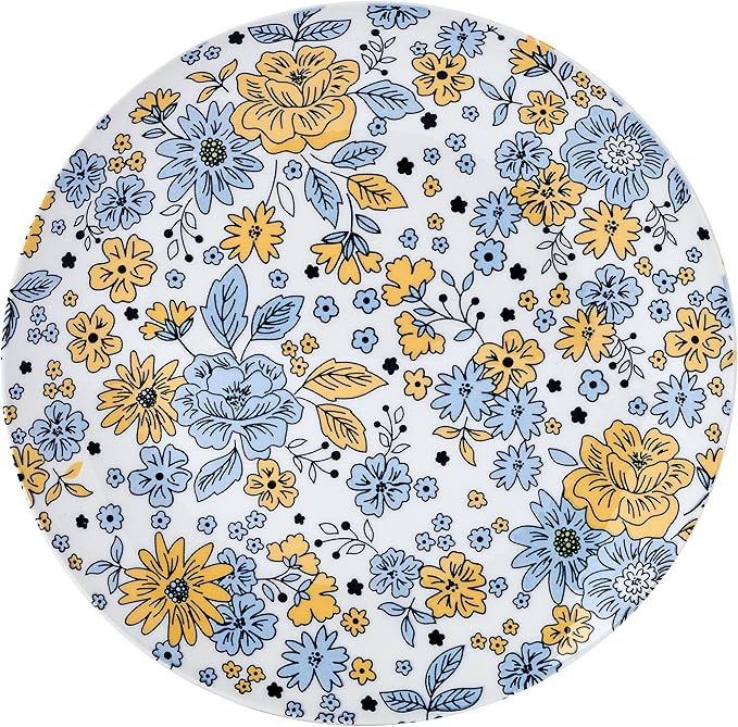 Pfaltzgtraff Vibrant Garden 12 Piece Floral Stoneware Dinnerware Plate Bowl Dish Set Service for 4