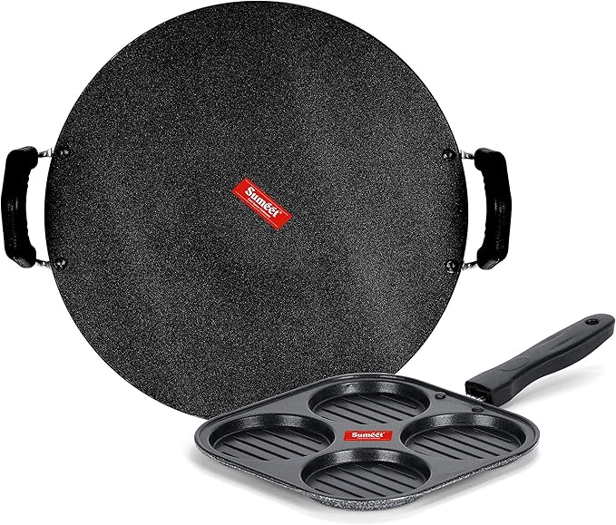 Sumeet NonStick Fedha Cookware Set (Tawa-30.5cm Dia + Mini Multi Snack Maker - 4 Cavity -19.5cm)
