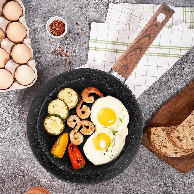 MAISON ARTS 30 Piece Pots and Pans Set Non Stick Kitchen Cookware &amp Bakeware Sets with Nonstick Granite Coating Baking Tray Frying Pan and Saucepan Black