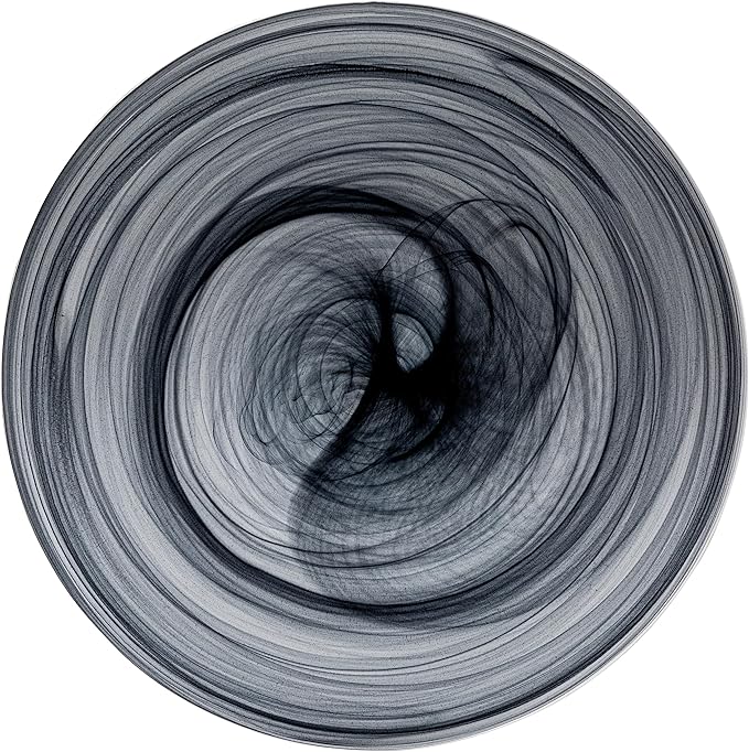 Vikko Charger Plates Set of 4 Black Alabaster Dinner Plates 13 Plate with Marbelized Swirl Design Elegant Glass Charger Dishwasher Safe