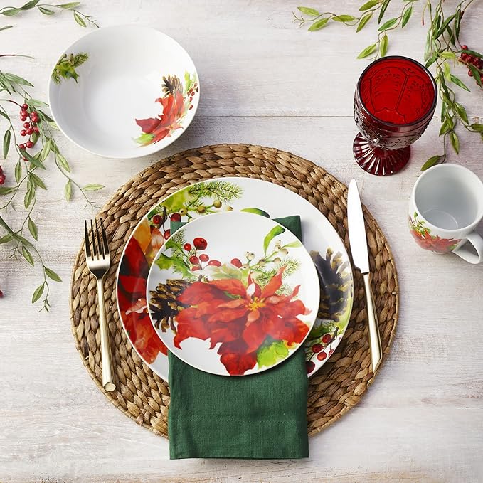 Fitz &amp Floyd Fitz and Floyd Holiday Home 32-Piece Dinnerware Set Assorted